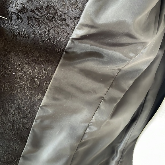 Dana BUCHMAN damask / paisley pattern blazer / jacket black sheen 1 button sz 4 - Picture 6 of 11